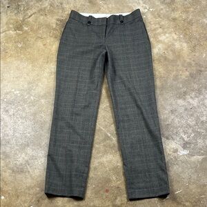 LOFT Deep brown dress pants with green and teal plaid
Size: 2